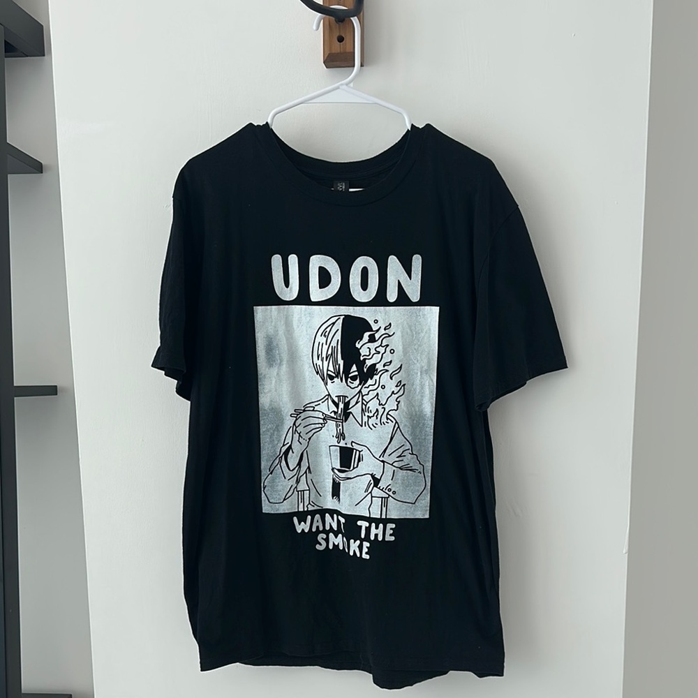 Anvil Black Short Sleeve Tee Manga Graphic